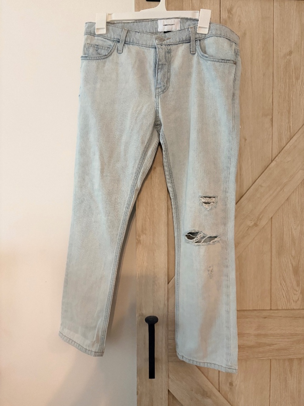 Current/Elliott The Cropped Straight Channon Destroy Jeans